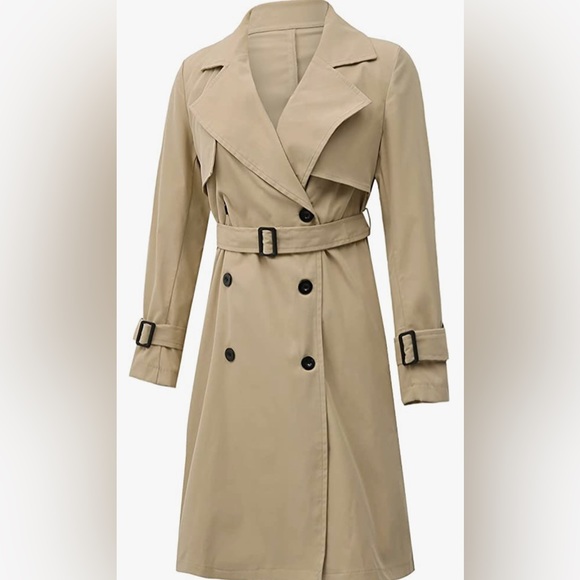 Double Breasted Belted Trench Coat - Picture 3 of 4